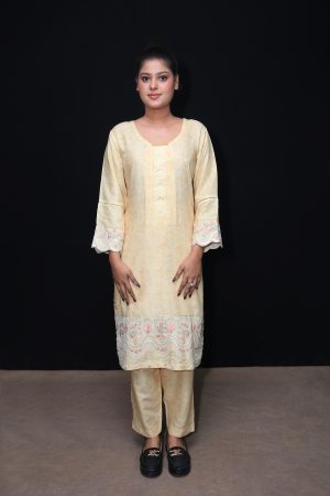 Top Grade Powder Printed Linen 2-Piece Suite.