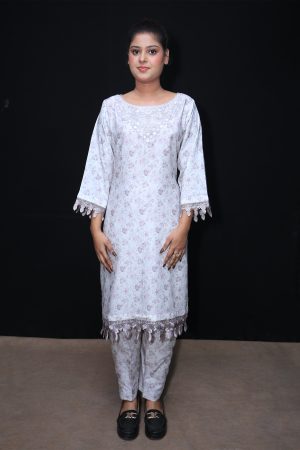 Top Grade Powder Printed Linen 2-Piece Suite.