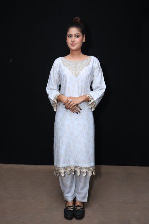 Top Grade Powder Printed Linen 2-Piece Suite.